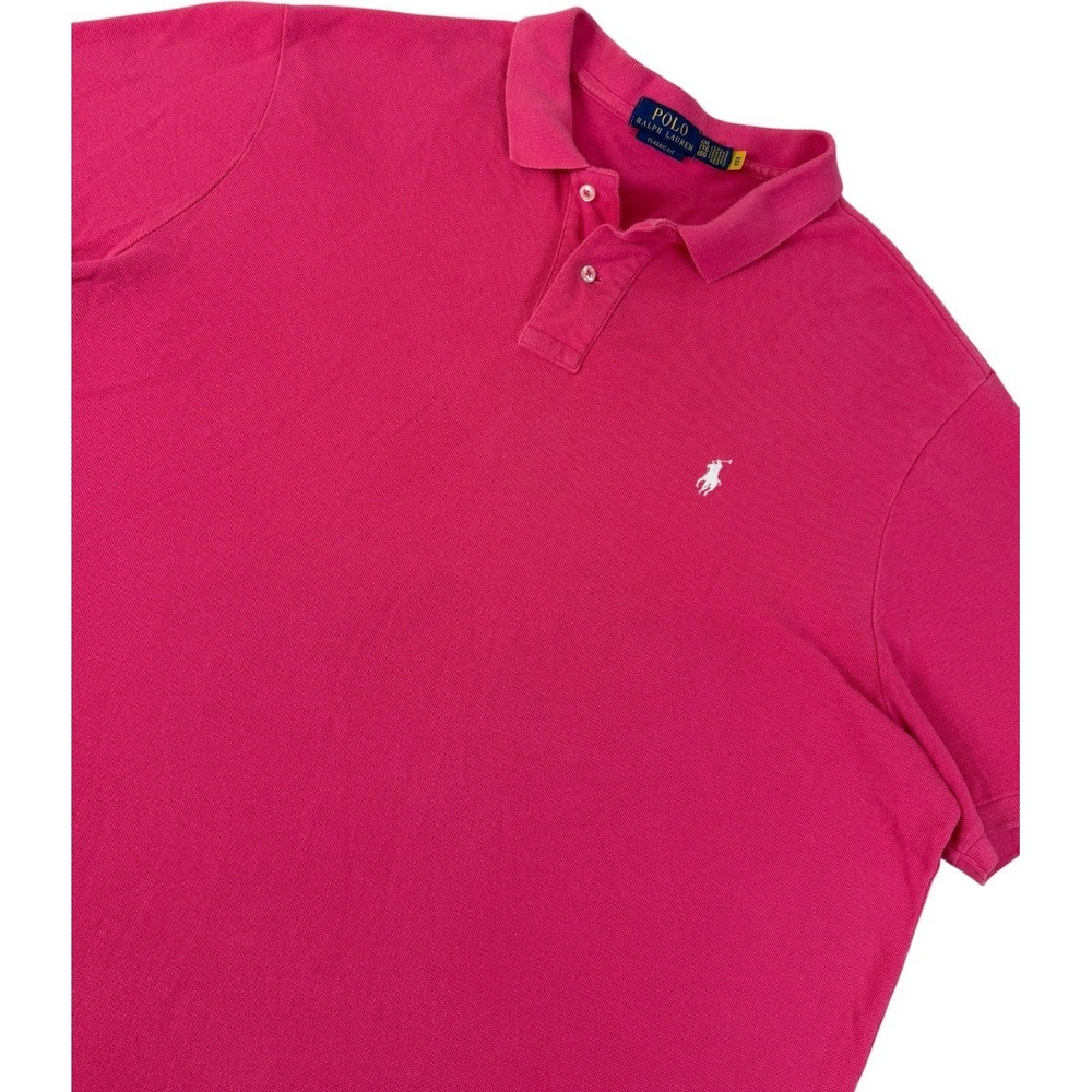 Polo Ralph Lauren Classic Fit Mesh Polo Shirt Hot‎ Pink Men's XXL